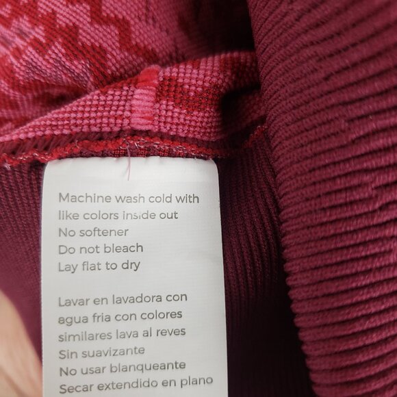 Fabletics Holly Seamless Fair Isle Leggings Cranberry Red High Waisted Size XS - Picture 6 of 6